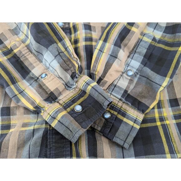 Prana Men's Blue Cotton Flannel Button Up Plaid Long Sleeve Shirt Size Large - Picture 8 of 8